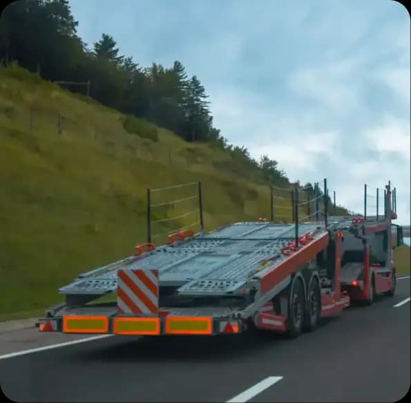 Empty car carrier traveling on a highway